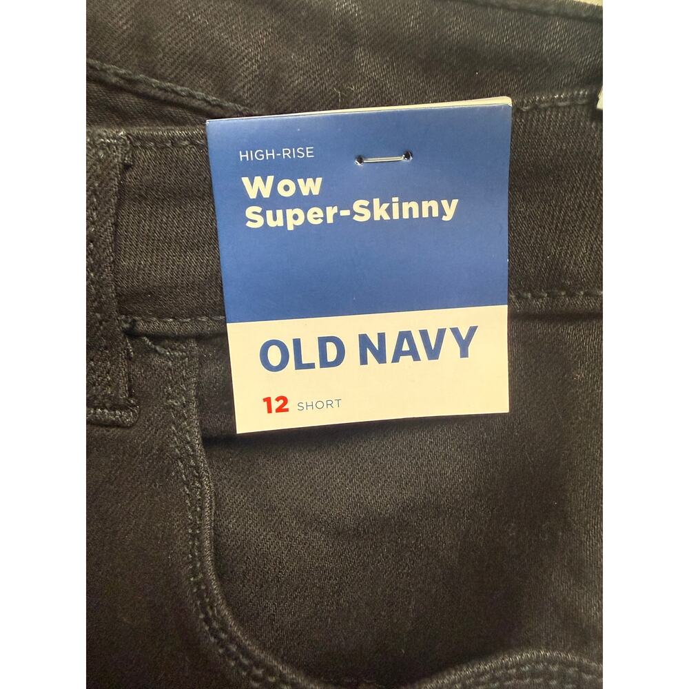 NWT Old Navy High-Rise Wow Super Skinny Black Jeans Size 12 Short - Picture 3 of 8